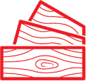laminate logo red